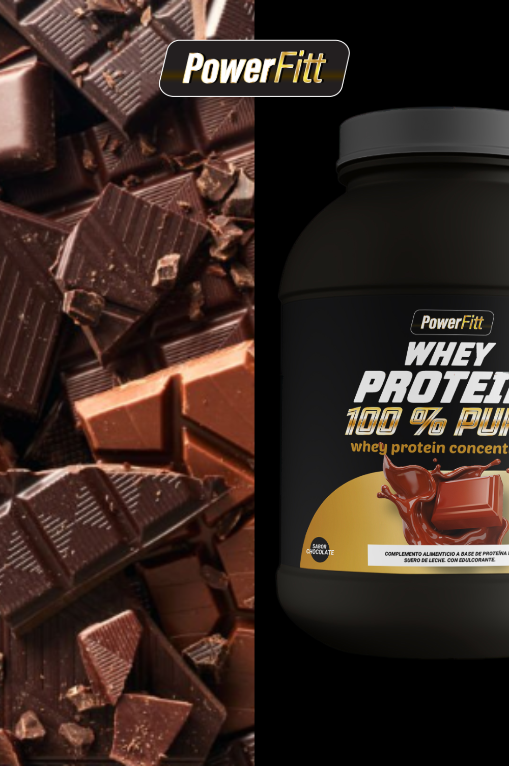 Whey Protein 100% Pure Chocolate 1kg - PowerFitt